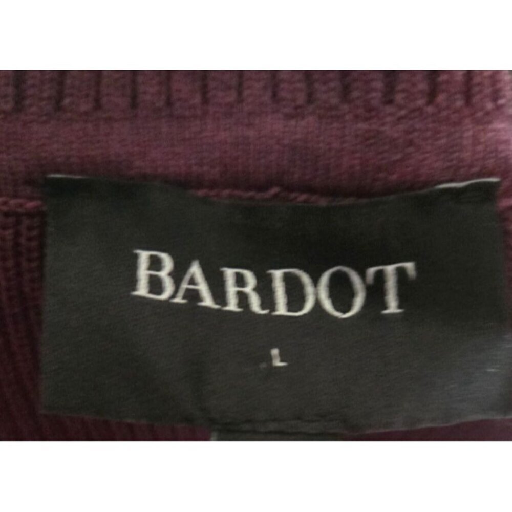 Bardot Santi Backless Sweater Dress Midi Long Sleeve Burgundy Rib Knit size US 8 - Picture 7 of 10